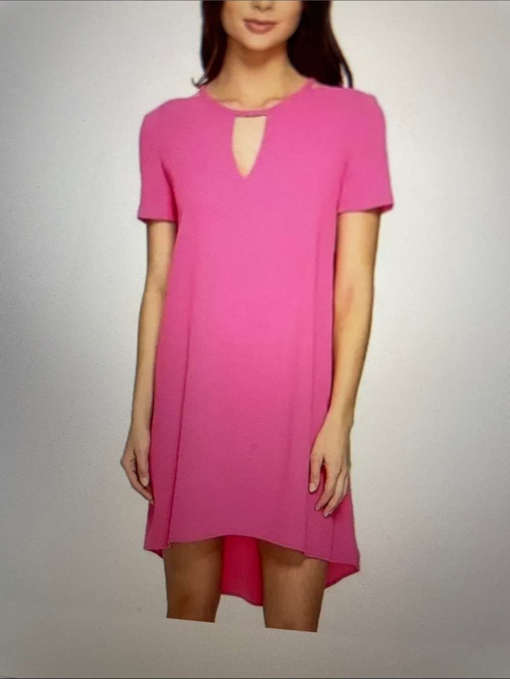 Trina Turk Floramaria pink crepe swing dress sz 6